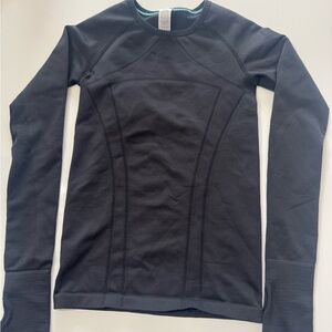 Ivivva Black and Blue Stitch Long Sleeve Top